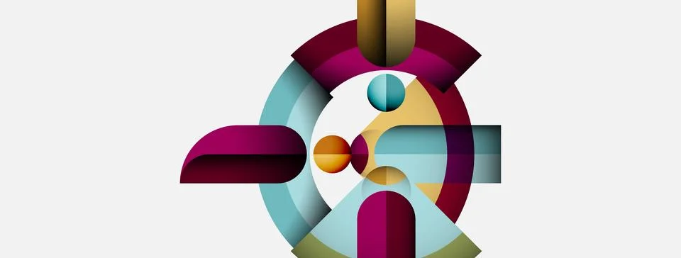 Abstract geometric composition. Shapes overlap, creating dynamic visual interest 库存插图