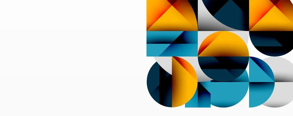 Abstract geometric composition. Shapes overlap, creating dynamic visual interest Stock Illustration