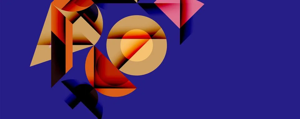 Abstract geometric composition. Shapes overlap, creating dynamic visual interest 库存插图