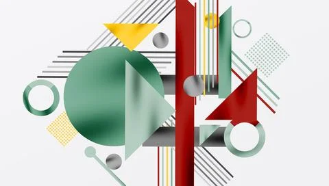 Abstract geometric composition. Shapes overlap, creating dynamic visual interest 库存插图