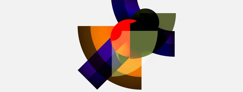 Abstract geometric composition. Shapes overlap, creating dynamic visual interest Stock Illustration