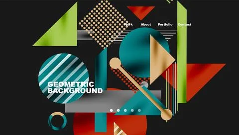 Abstract geometric composition. Shapes overlap, creating dynamic visual interest Stockillustratie