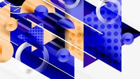 Abstract geometric composition. Shapes overlap, creating dynamic visual effect. Stockillustratie