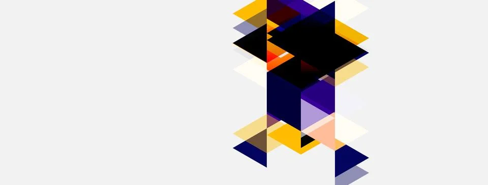 Abstract geometric composition. Shapes overlap, creating dynamic visual effec Stock Illustration
