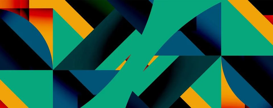Abstract geometric composition. Sharp triangles intersect, creating dynamic Stock Illustration