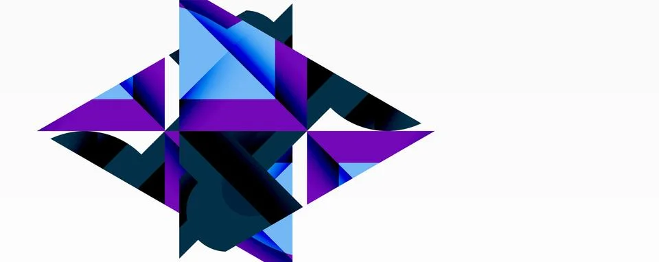 Abstract geometric composition. Sharp triangles intersect, creating dynamic Stock Illustration
