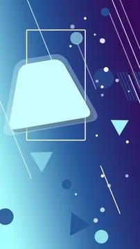 An abstract geometric composition with soft spheres and a glowing UI-like f.. Stock Illustration
