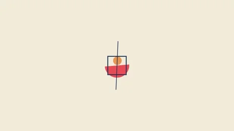 Abstract geometric composition with a square and intersecting diagonal line 库存影片 336263388
