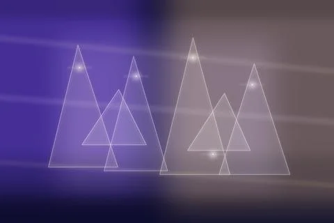 Abstract geometric composition of stylized mountain shapes featuring variou.. Stock Illustration