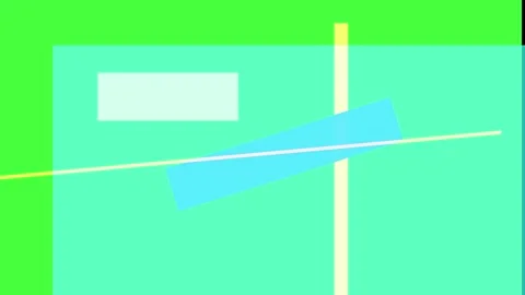 Abstract geometric composition with teal, green, blue, and yellow shapes an.. Stock Footage 335431031