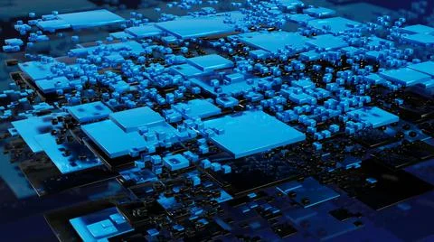 Abstract geometric composition. Technological background with rectangular geo Stock Illustration