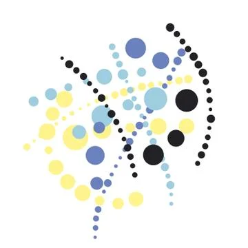 Abstract geometric composition in tender pastel color. Decorative paint dots  イラスト素材