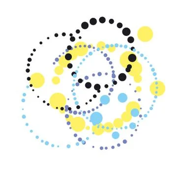 Abstract geometric composition in tender pastel color. Decorative paint dots  Illustrazione stock