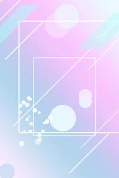 Abstract geometric composition with translucent circles and outlined frames.. Stock Illustration