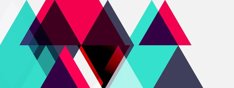 Abstract geometric composition. Triangles overlap, creating vibrant color b.. 스톡 일러스트