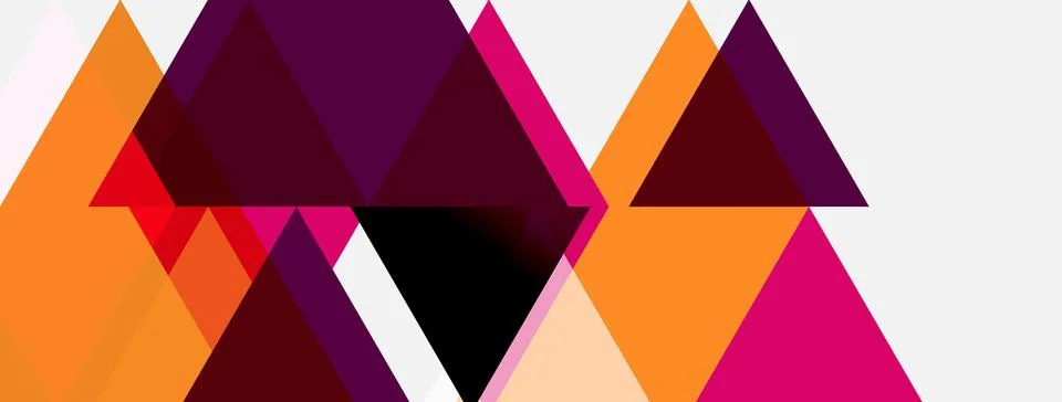 Abstract geometric composition. Triangles overlap, creating vibrant color Stock Illustration
