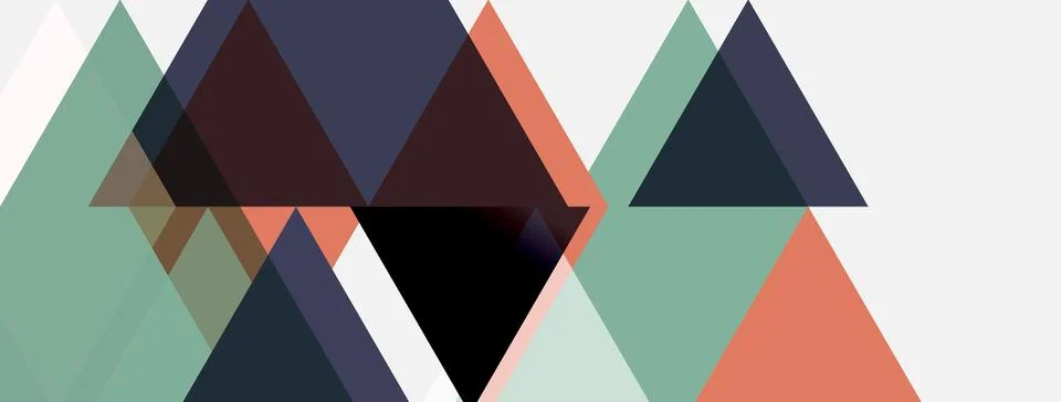 Abstract geometric composition. Triangles overlap, creating layered shapes. Stockillustratie