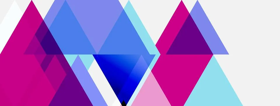 Abstract geometric composition. Triangles overlap, creating vibrant color 스톡 일러스트