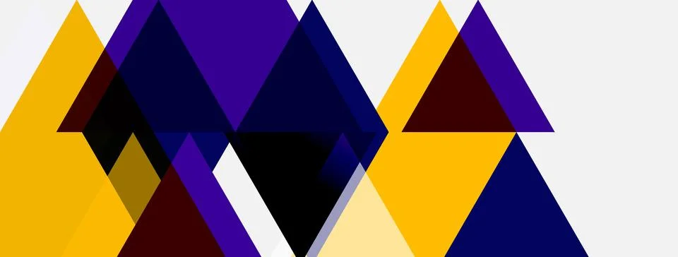 Abstract geometric composition. Triangles overlap, creating dynamic visual Illustrazione stock