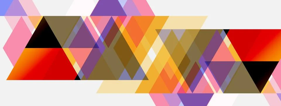 Abstract geometric composition. Triangles overlap, creating vibrant color Stock Illustration