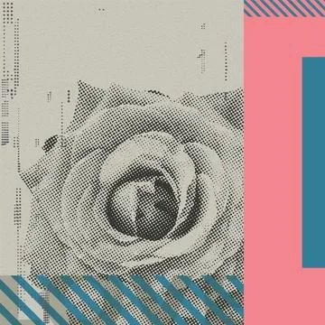 Abstract geometric composition Valentine's day concept punchy style with ro.. Stock Illustration