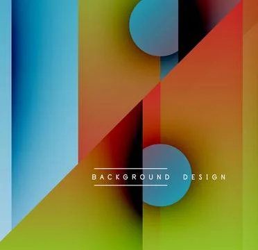 Abstract geometric composition. Vibrant colors blend, creating dynamic visual Illustrazione stock