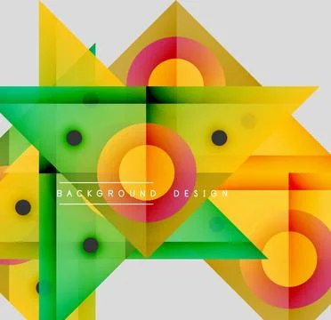 Abstract geometric composition. Vibrant colors overlap creating dynamic star Stock Illustration