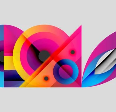 Abstract geometric composition. Vibrant colors intersect, creating dynamic Stock-Illustration