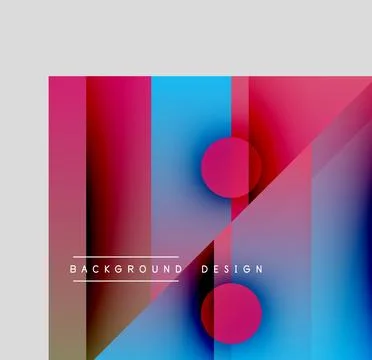 Abstract geometric composition. Vibrant gradients, overlapping shapes create Stock Illustration