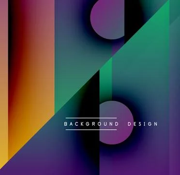Abstract geometric composition. Vibrant gradients, shapes intersect creating 스톡 일러스트