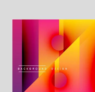 Abstract geometric composition. Vibrant gradients, overlapping shapes create Illustrazione stock
