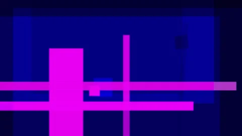 Abstract geometric composition with vibrant pink lines and squares on a dar.. Stock Footage 335430670