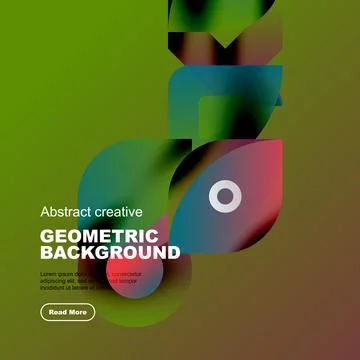 Abstract geometric composition. Vivid colors blend, creating dynamic visual Stockillustratie