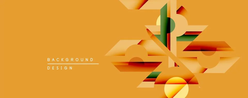 Abstract geometric composition. Warm orange hues dominate design with layered イラスト素材