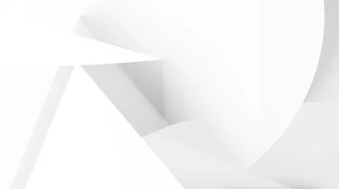 Abstract geometric composition with white tones, 3d art Stock Illustration