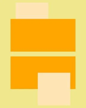 Abstract geometric composition with yellow and orange rectangles, Modern mini Illustrazione stock