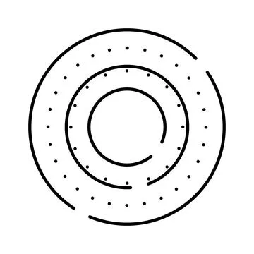 Abstract geometric concentric circles dotted line design Stock Illustration