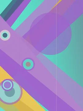 Abstract geometric confetti pattern in purple, teal, and gold with layered .. Illustrazione stock