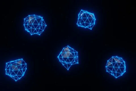 Abstract geometric connected dots line plexus digital technolog background 3D Illustrazione stock