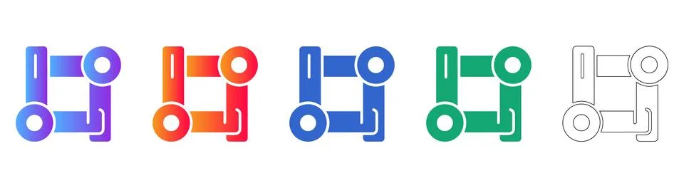 Abstract Geometric Connected Shape Icon イラスト素材