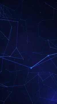 Abstract geometric connecting dots as plexus in blue and purple on background Stock Illustration