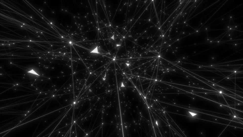 Abstract geometric connecting polygonal dots and lines representation of digital Stock Footage 113907390