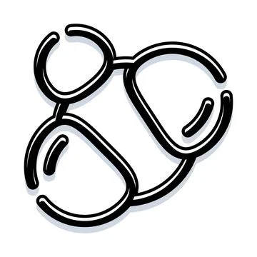 Abstract geometric connection forming a stylized design Stock Illustration