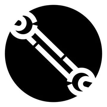 Abstract geometric connection icon in a black circle Stock Illustration