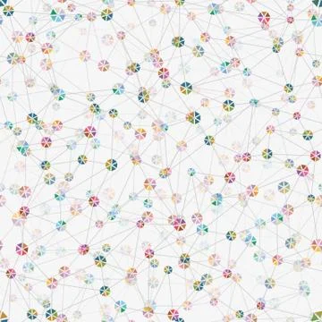 Abstract geometric connection of lines and dots. Stock Illustration
