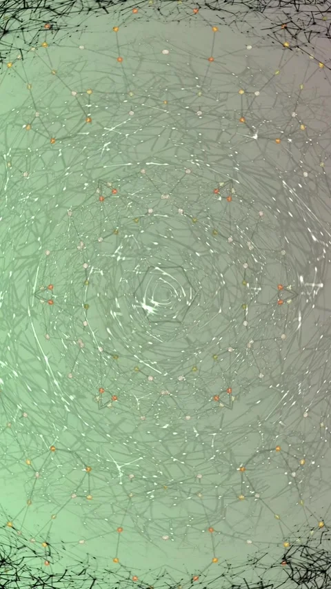 Abstract geometric connection nodes on a green background Stock Footage 331358198