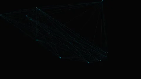 Abstract geometric constellation of glowing blue dots connected by lines Stock Footage 339617329