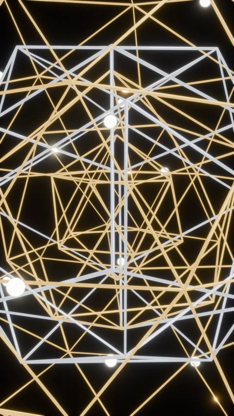 Abstract Geometric Constellation with Glowing Line Vídeos de archivo 332249999
