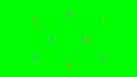 Abstract geometric constellation pattern on a solid bright green background Stock Footage 341820705