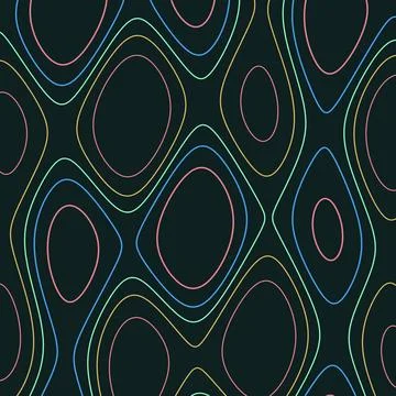 Abstract geometric contour lines pattern on dark background Stock Illustration